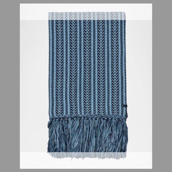 Mackage Men's Mona-CK Jacquard Wool Scarf (Orig. $295) w/tax Blue - Picture 1 of 2